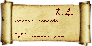 Korcsok Leonarda névjegykártya